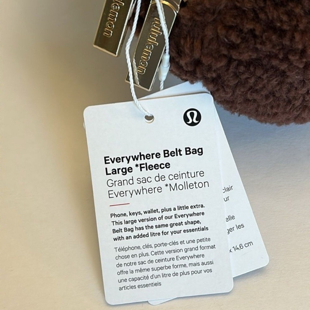 🆕 LULULEMON Athletica Everywhere Belt Bag Fleece LARGE 2L Brown Gold NWT - Picture 13 of 16